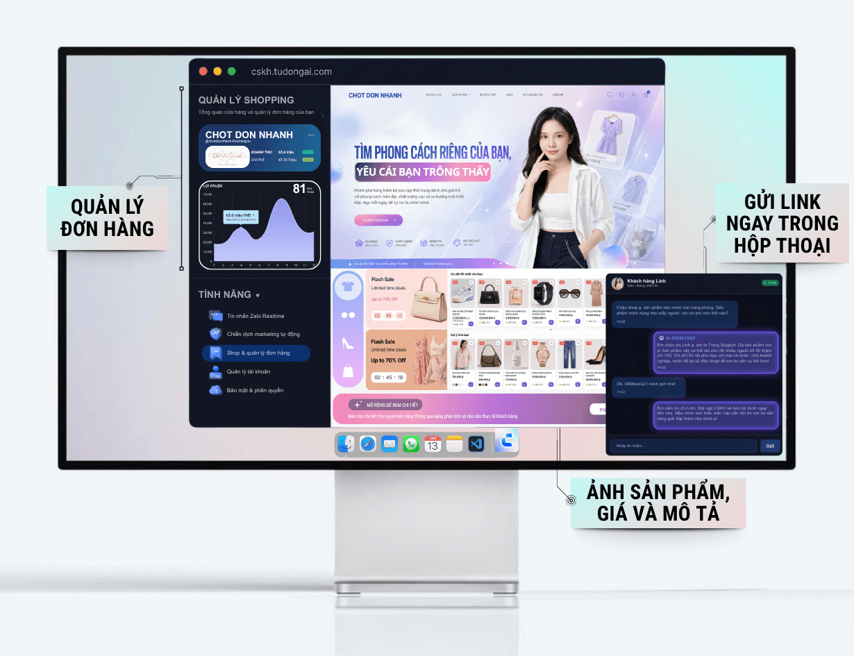 Cửa hàng online trên CSKH tự động